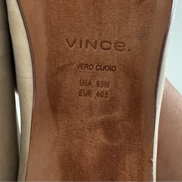 Vince Leah Ballet Flat Nubuck Beige Neutral Classic Minimalist Traditional 9.5 - Picture 14 of 15